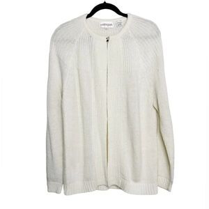 Easton Park Knit Open Front Cardigan Ivory White Size Large